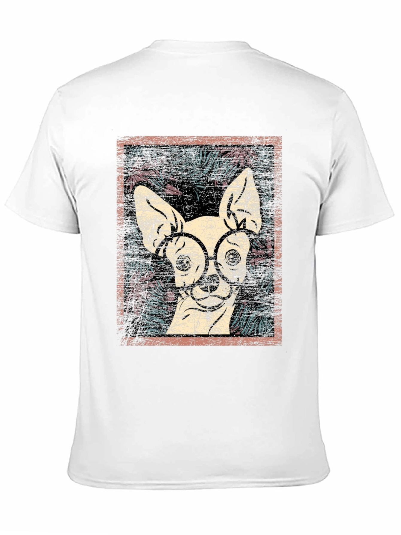 Dog with Glasses Graphic Print Tee