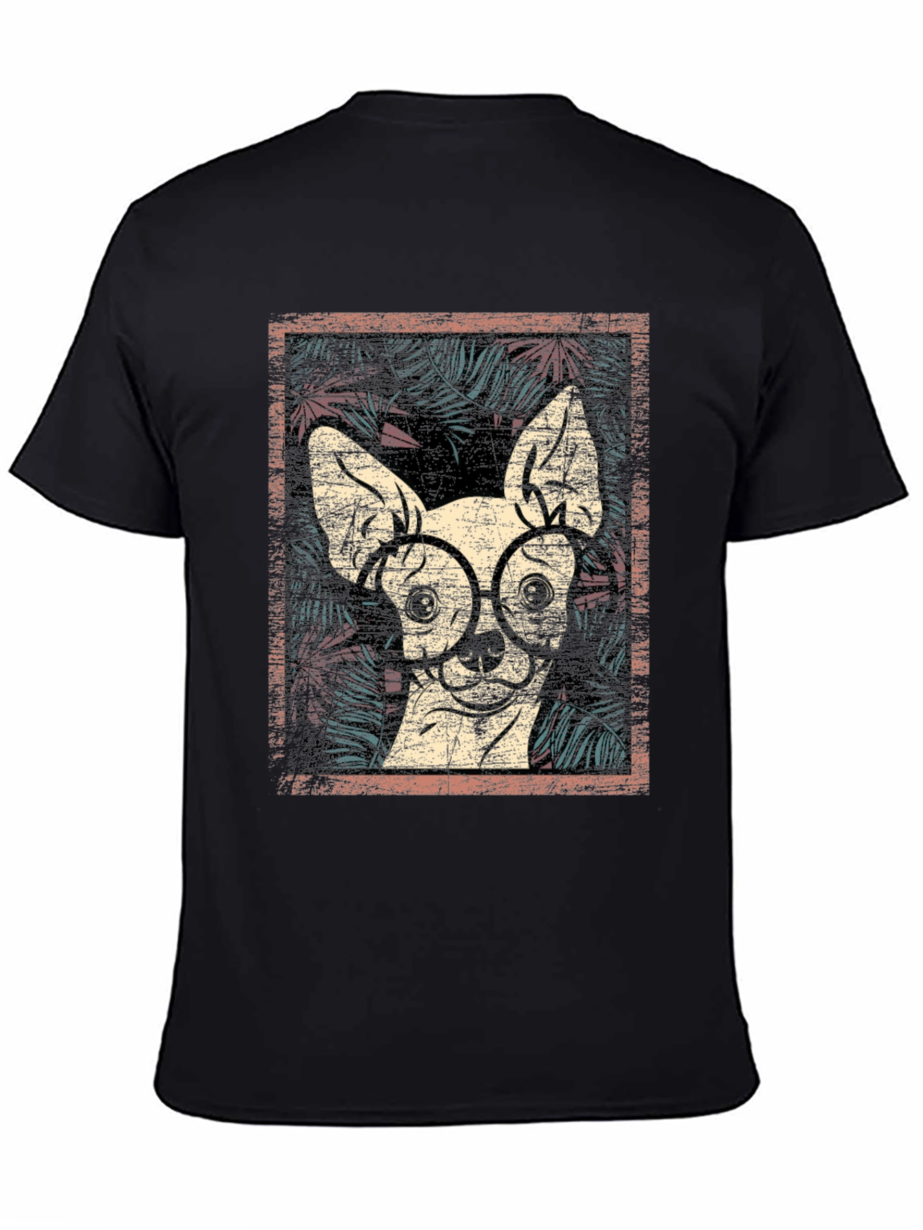 Dog with Glasses Graphic Print Tee