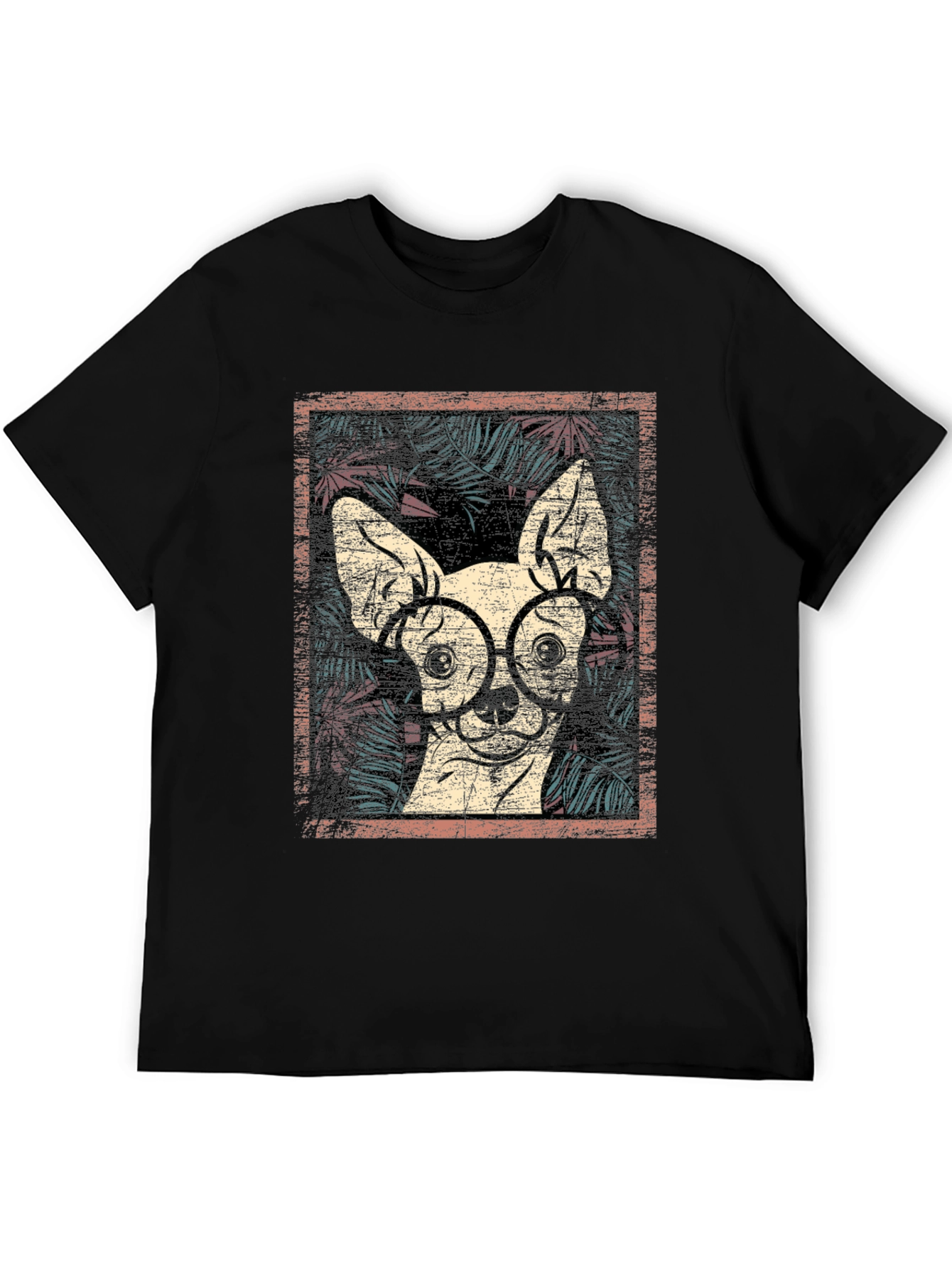 Dog with Glasses Graphic Print Tee