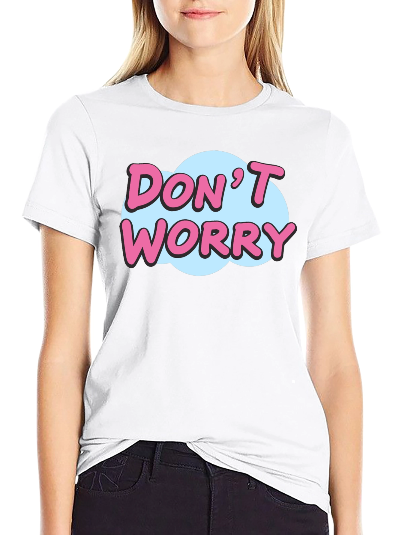 Dont Worry Graphic Print Black T-Shirt