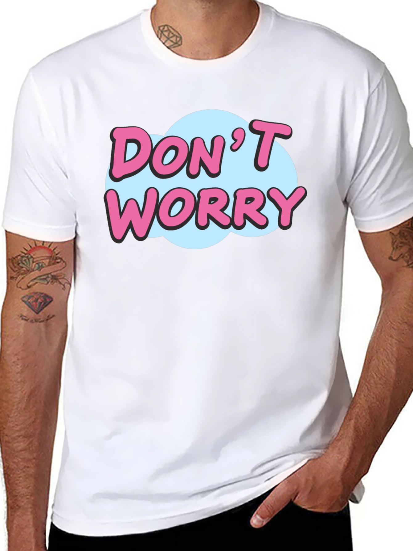 Dont Worry Graphic Print Black T-Shirt