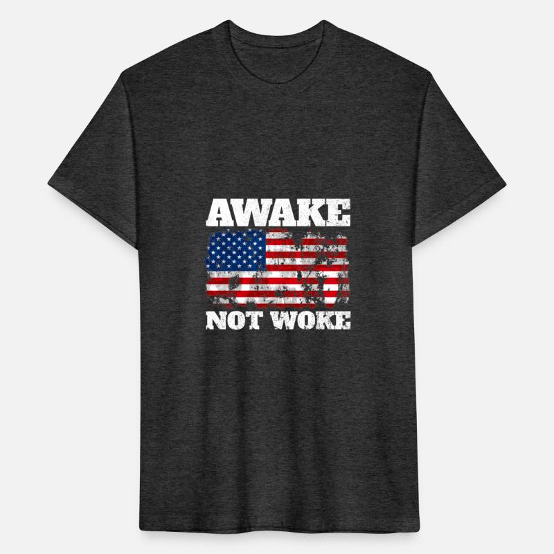 Awake Not Woke Anti Censorship American Flag Awake