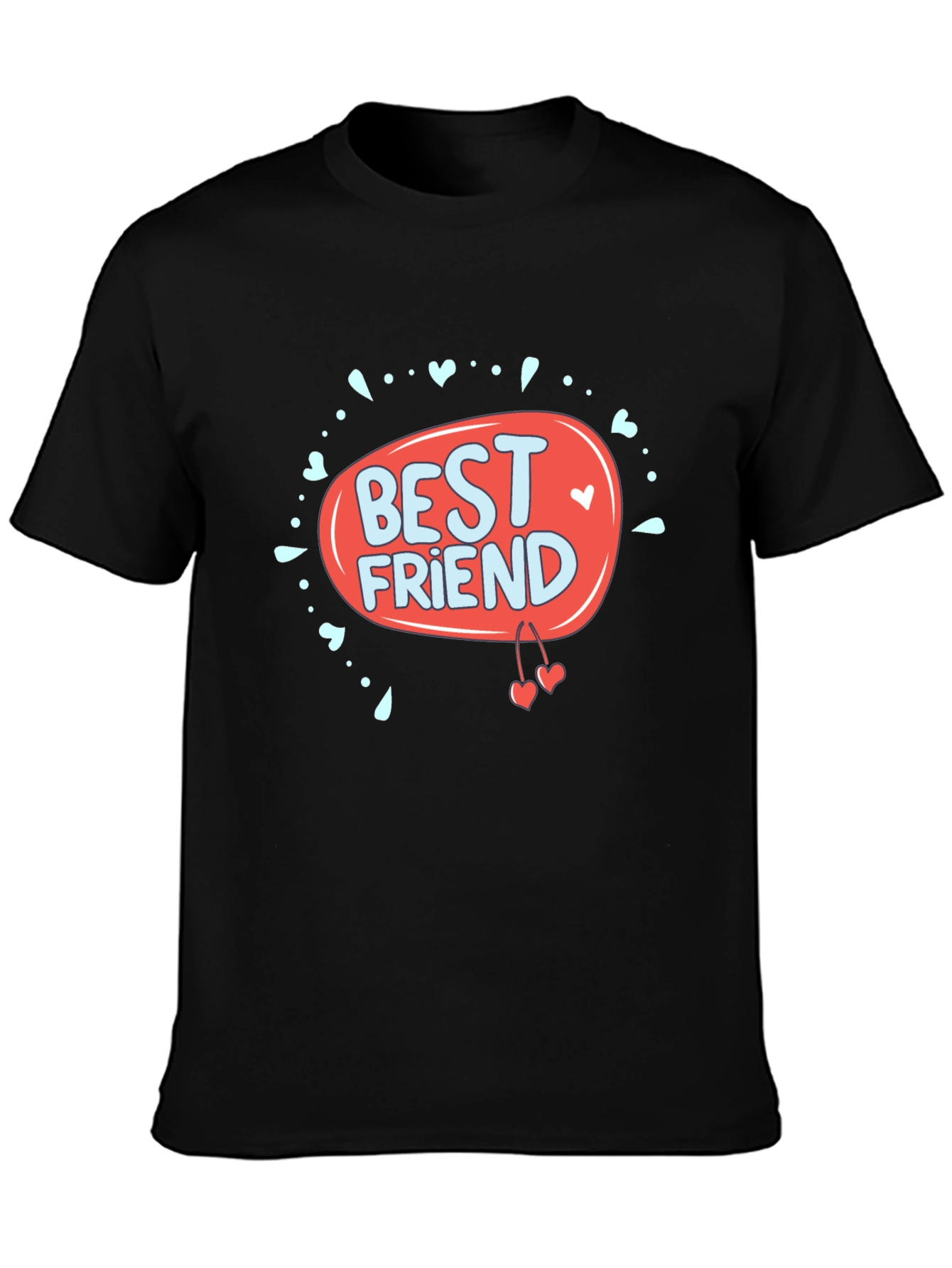 Best Friend Graphic Print Black T-Shirt