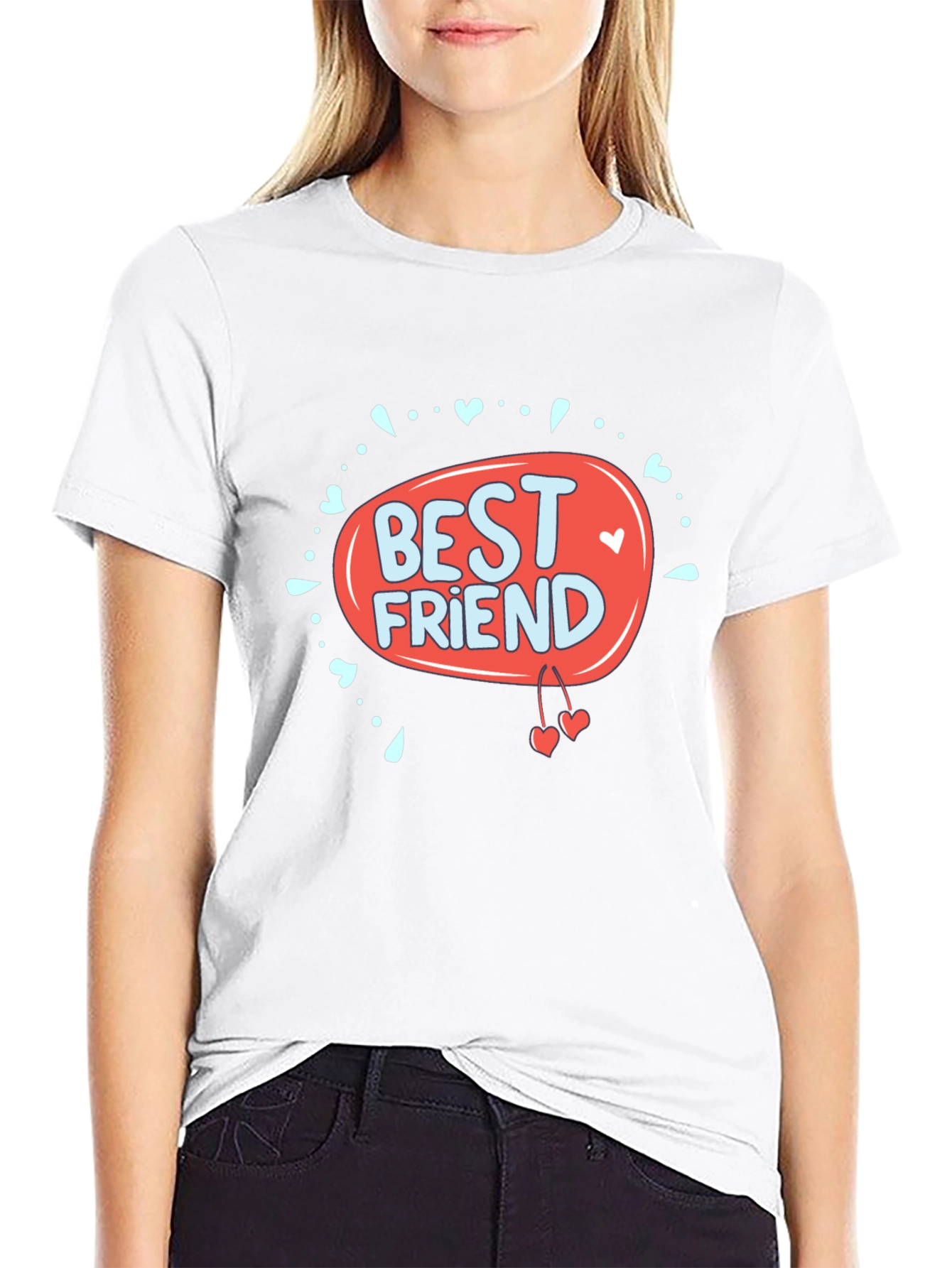 Best Friend Graphic Print Black T-Shirt