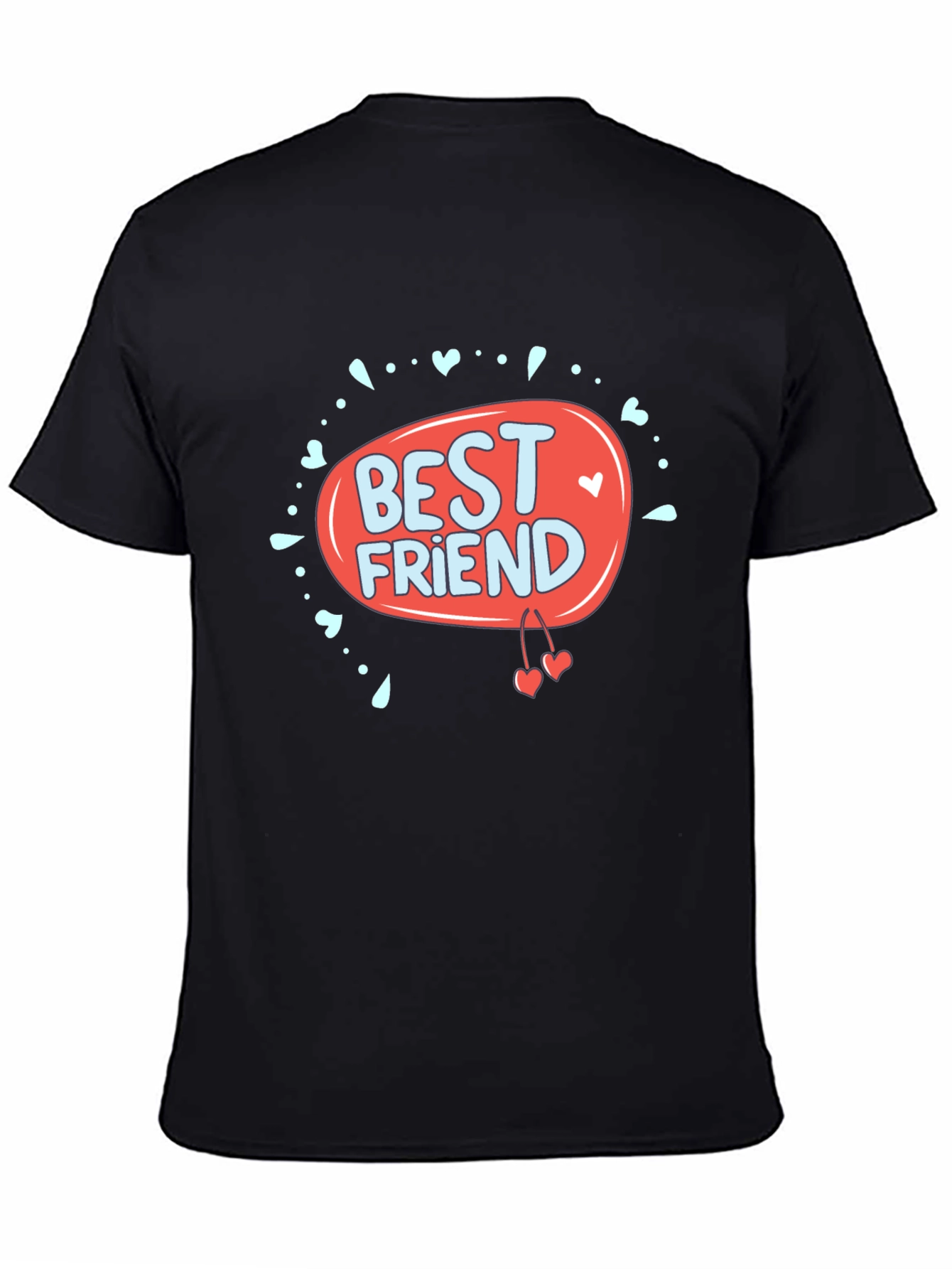 Best Friend Graphic Print Black T-Shirt