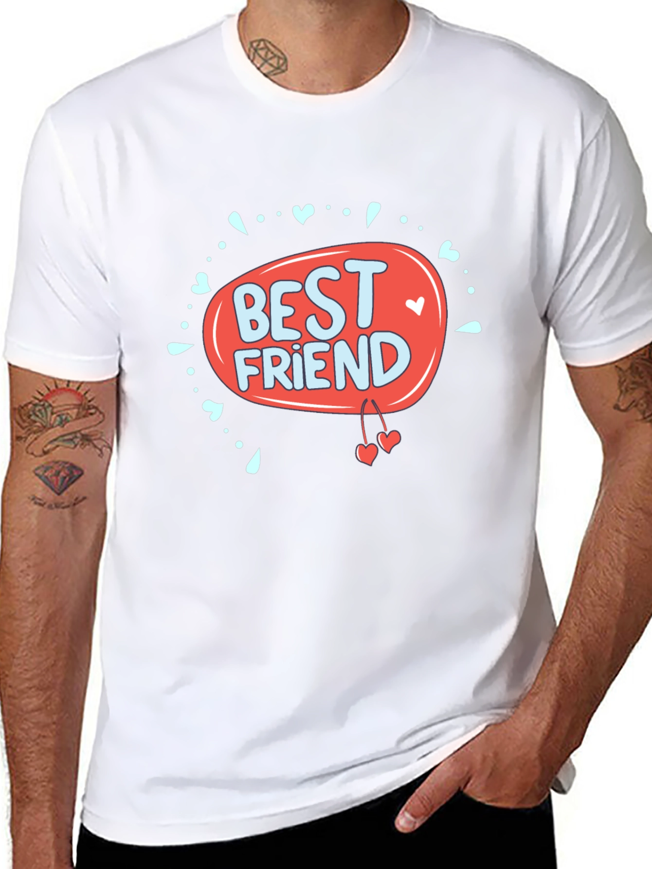 Best Friend Graphic Print Black T-Shirt