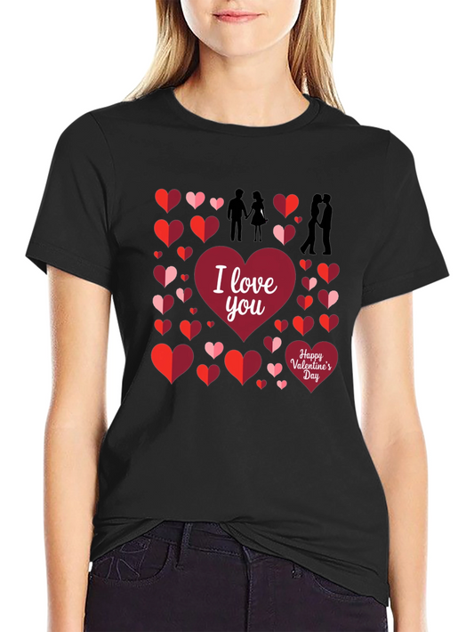 I Love You Valentines Day Black T-Shirt