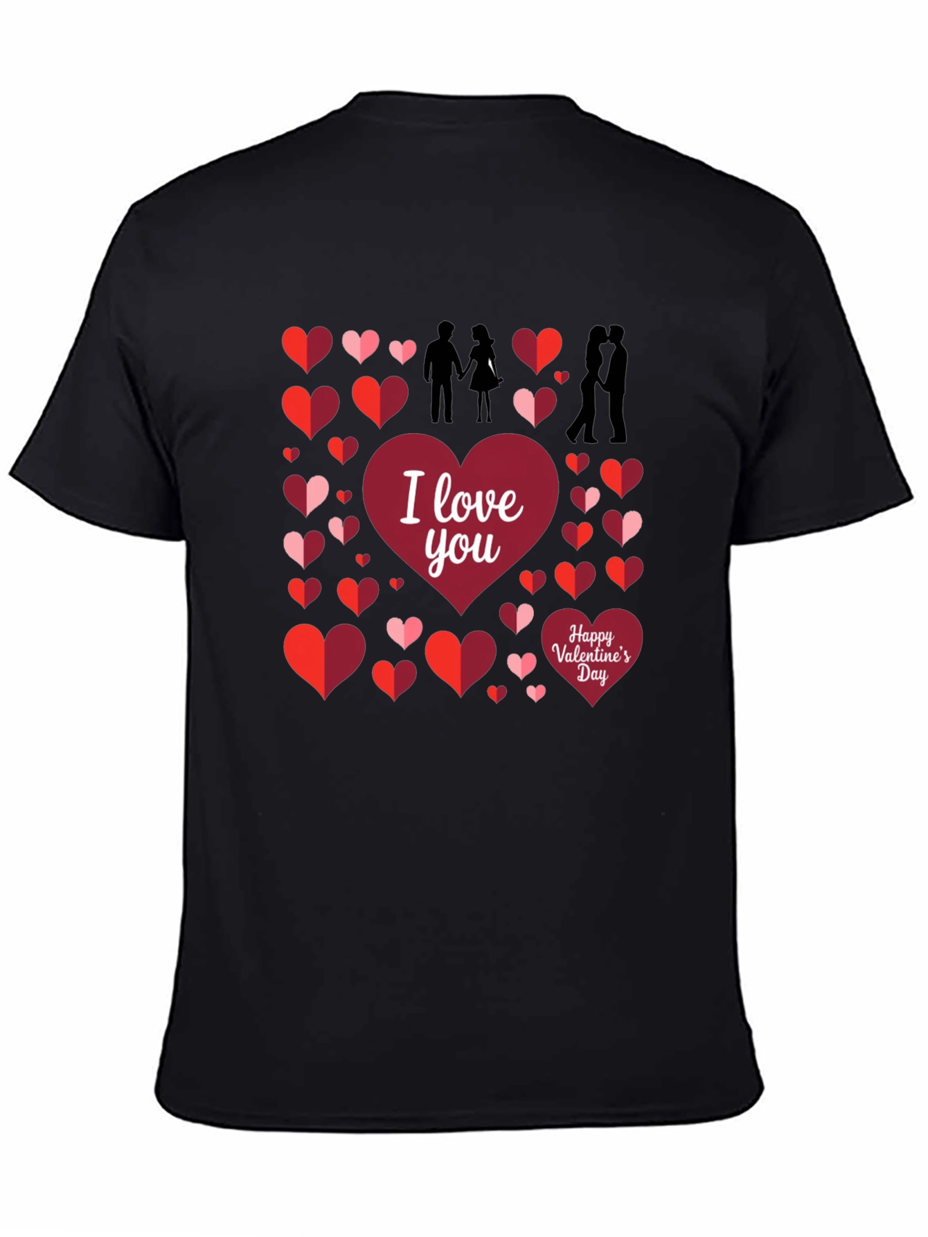 I Love You Valentines Day Black T-Shirt