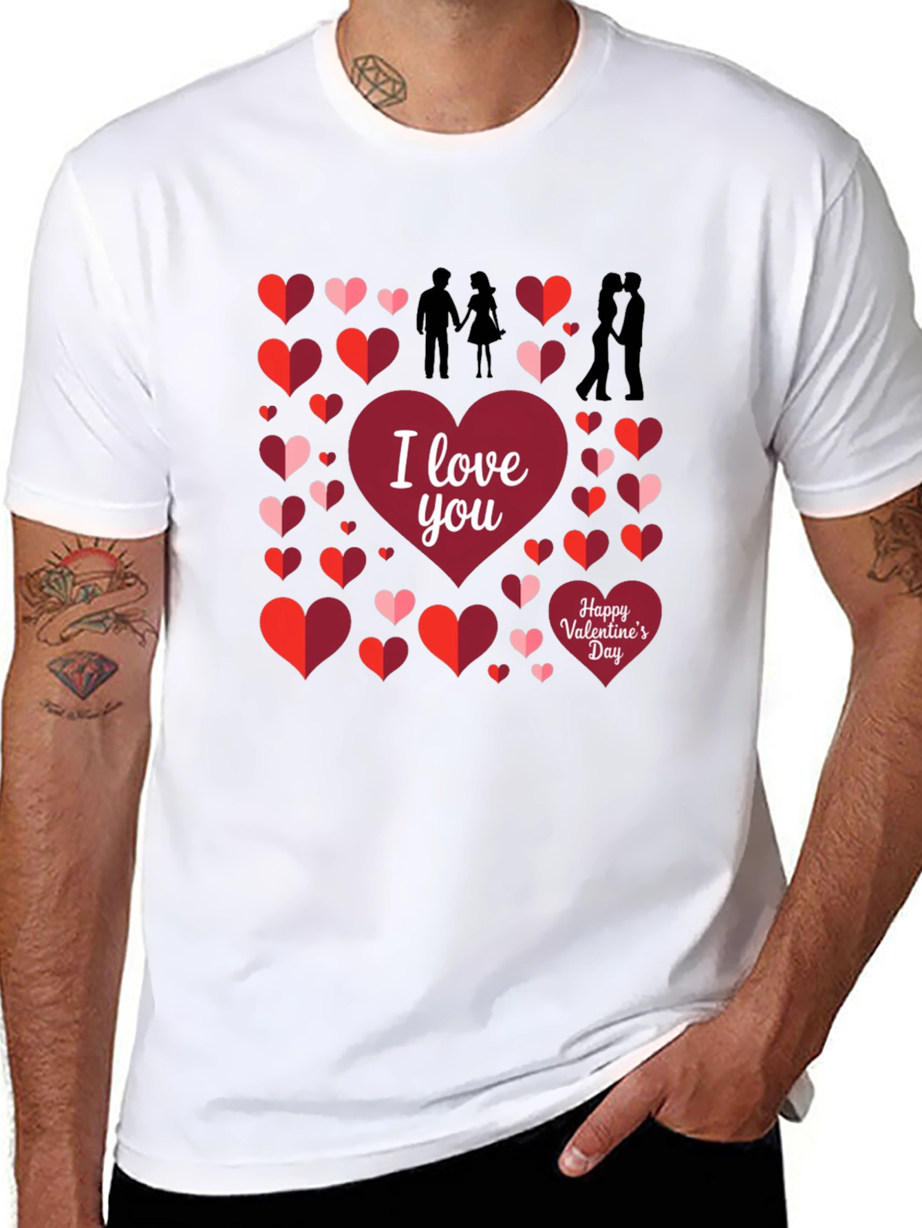 I Love You Valentines Day Black T-Shirt