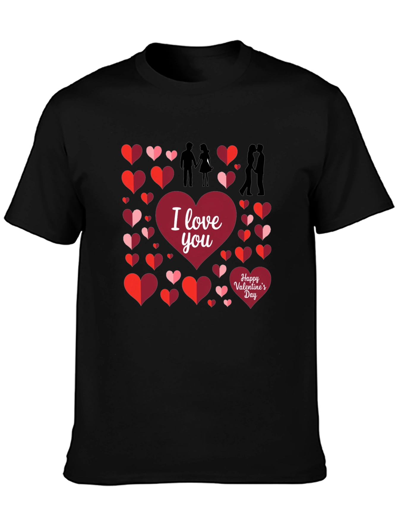 I Love You Valentines Day Black T-Shirt