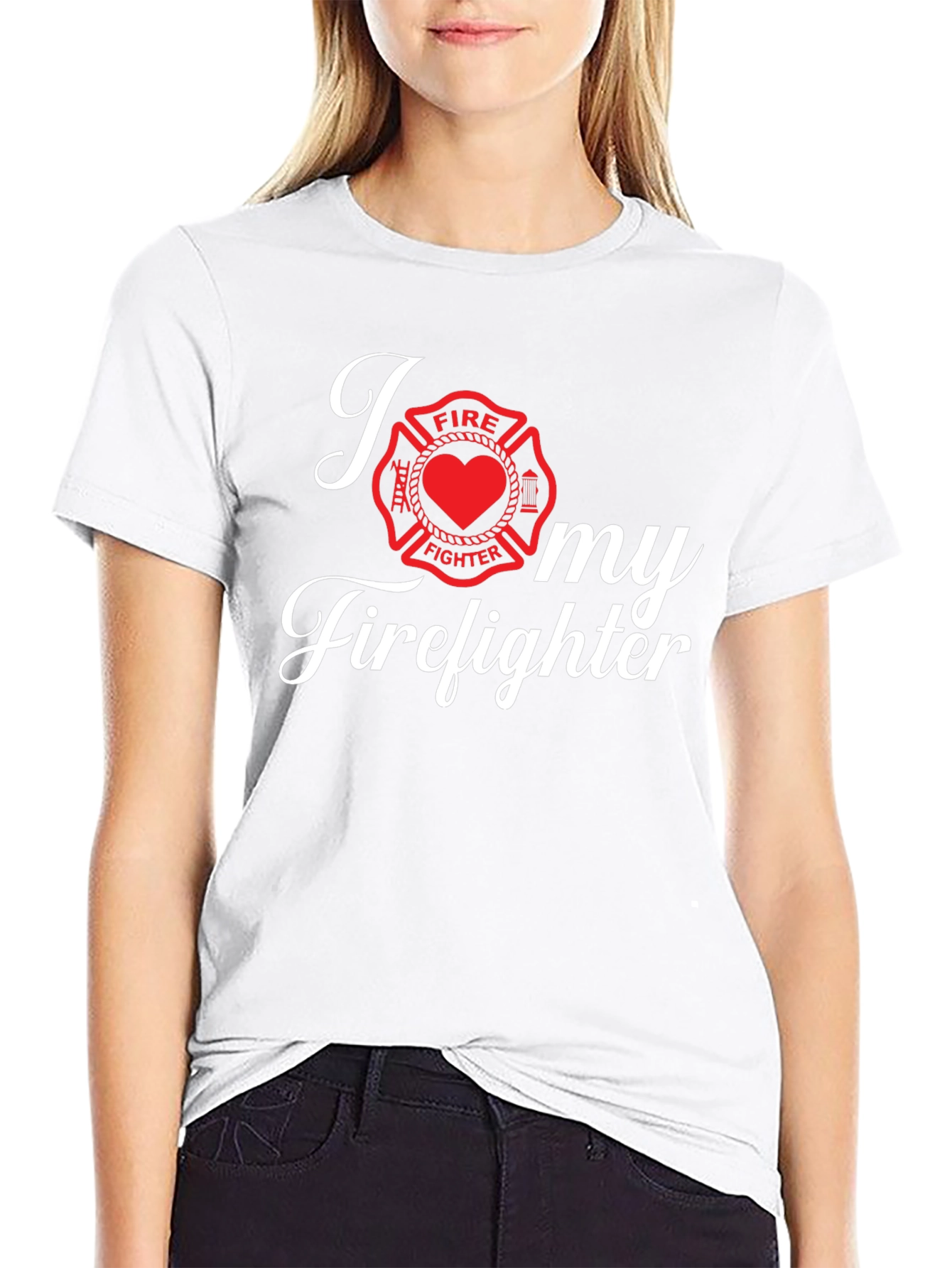I Love My Firefighter Graphic T-Shirt