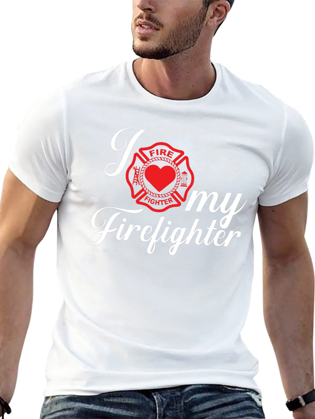 I Love My Firefighter Graphic T-Shirt
