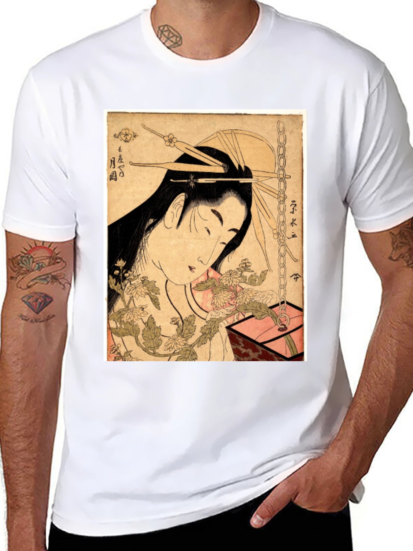 Ukiyo-e Art Black T-Shirt