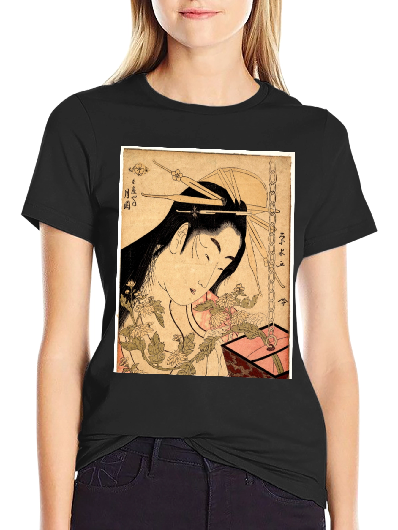 Ukiyo-e Art Black T-Shirt