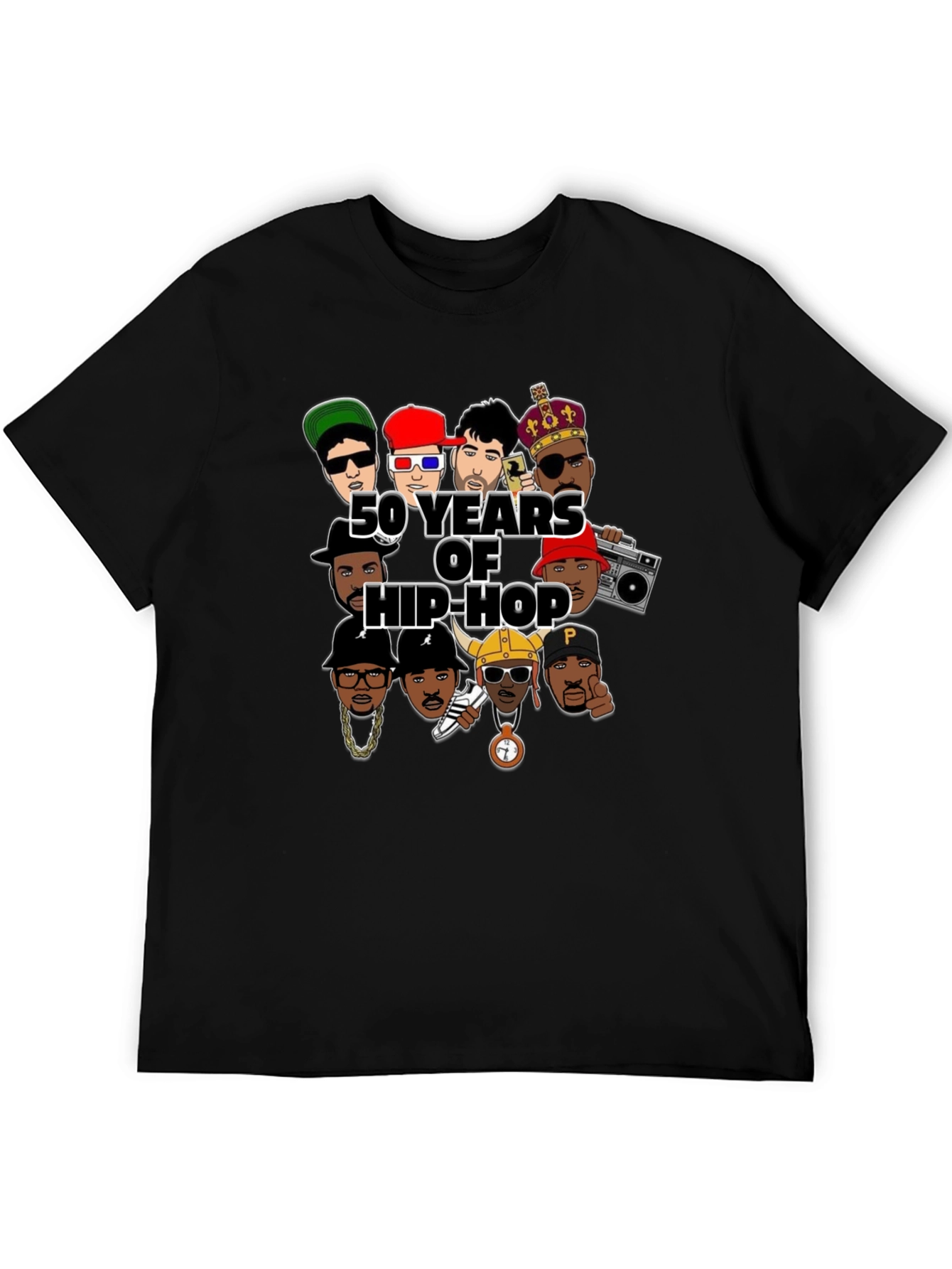 50 Years of Hip-Hop Graphic Black T-Shirt
