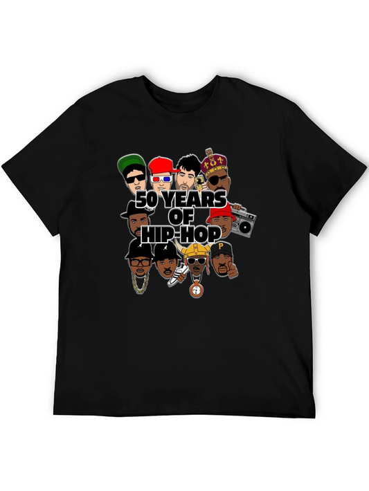 50 Years of Hip-Hop Graphic Black T-Shirt