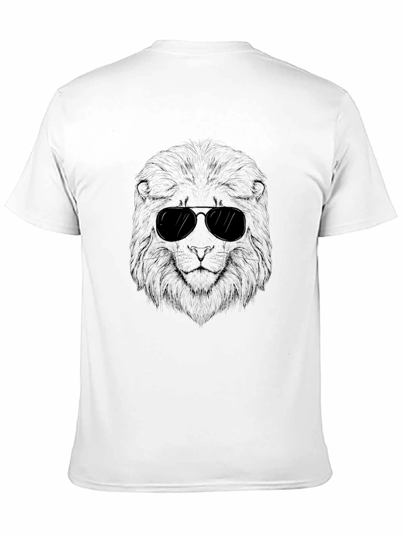 Cool Lion Graphic Tee - Black Crew Neck
