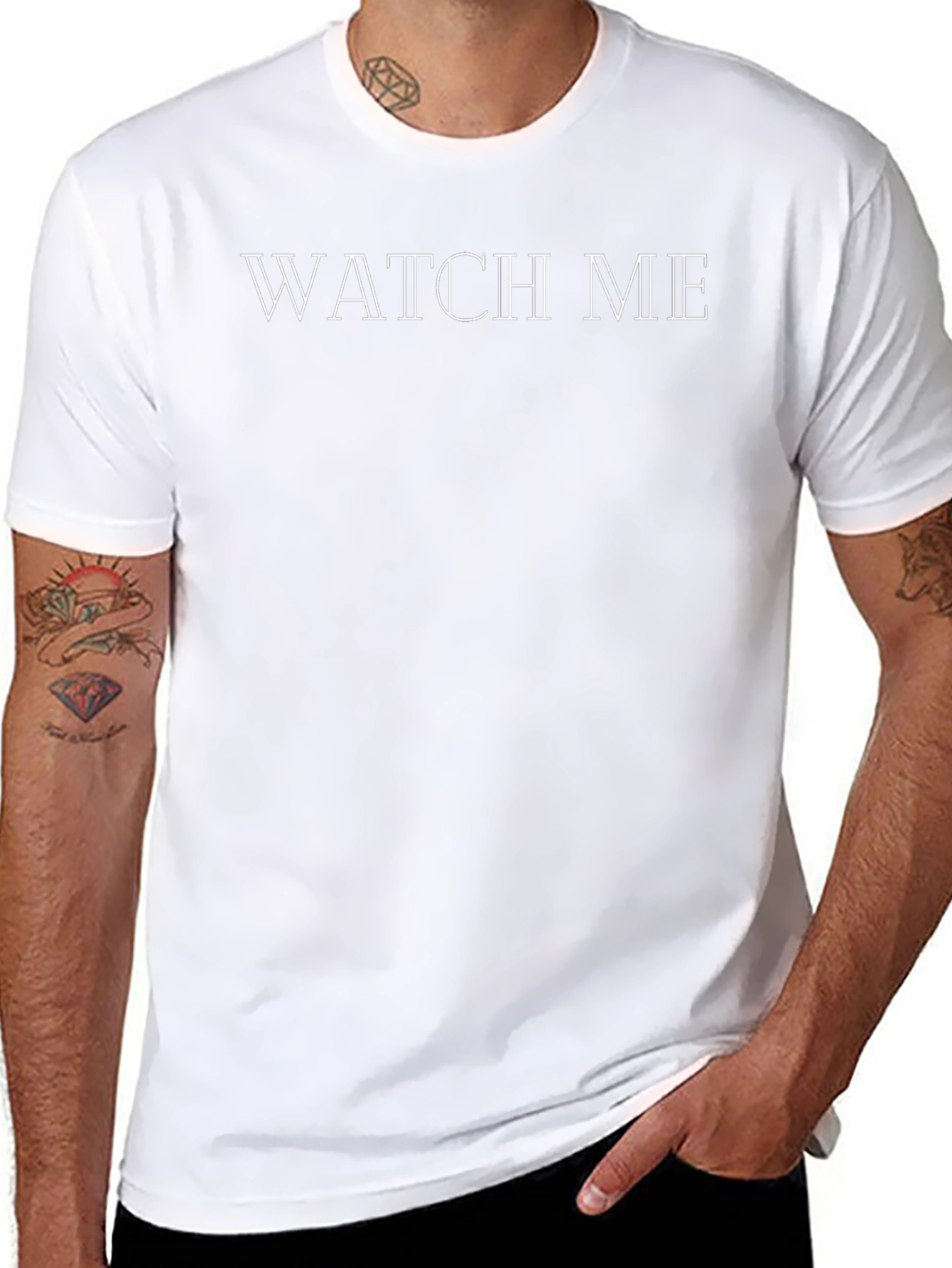 Watch Me Graphic Tee - Trendy Black Cotton T-Shirt