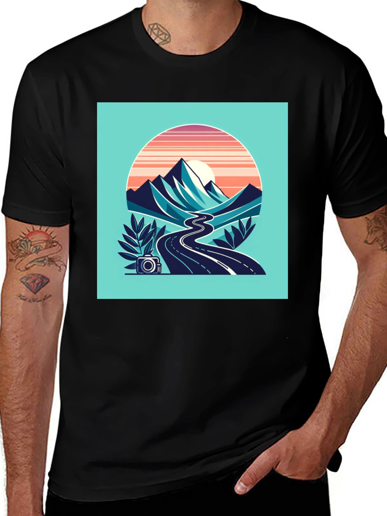 Retro Mountain Road Trip Graphic Tee