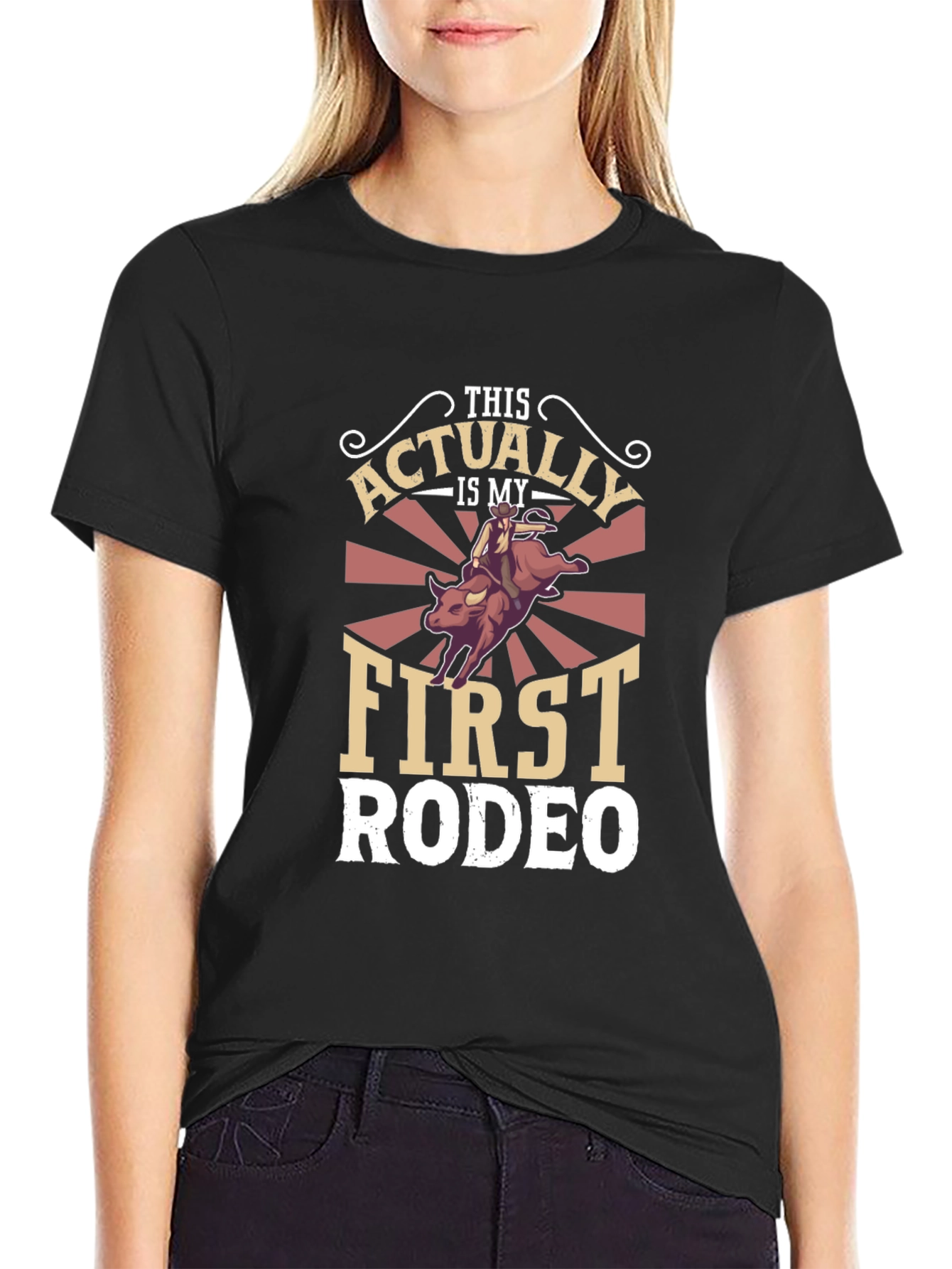 Funny First Rodeo Graphic Tee - Western Style