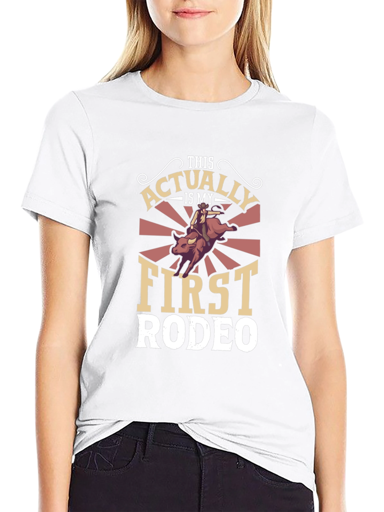 Funny First Rodeo Graphic Tee - Western Style
