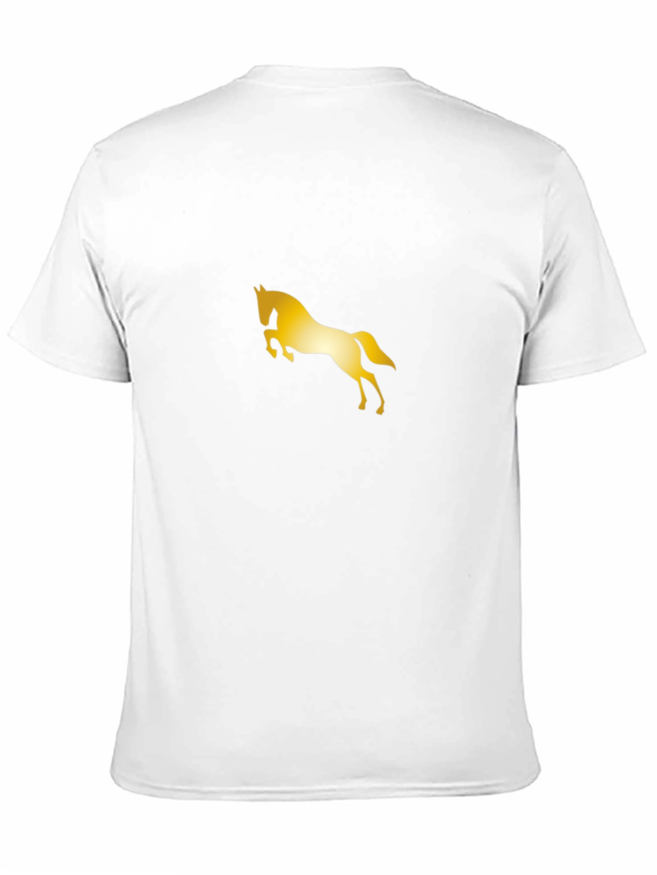 Stylish Black Tee with Golden Horse Design