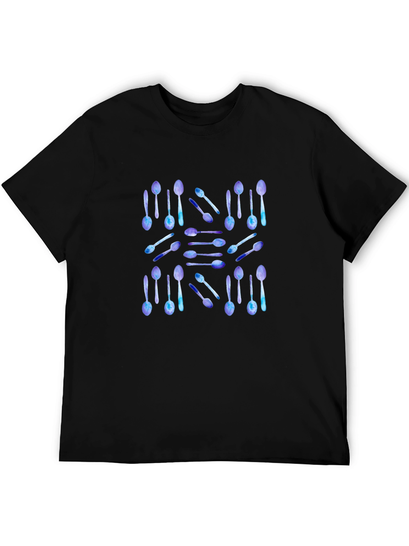 Spoon Pattern Black T-Shirt