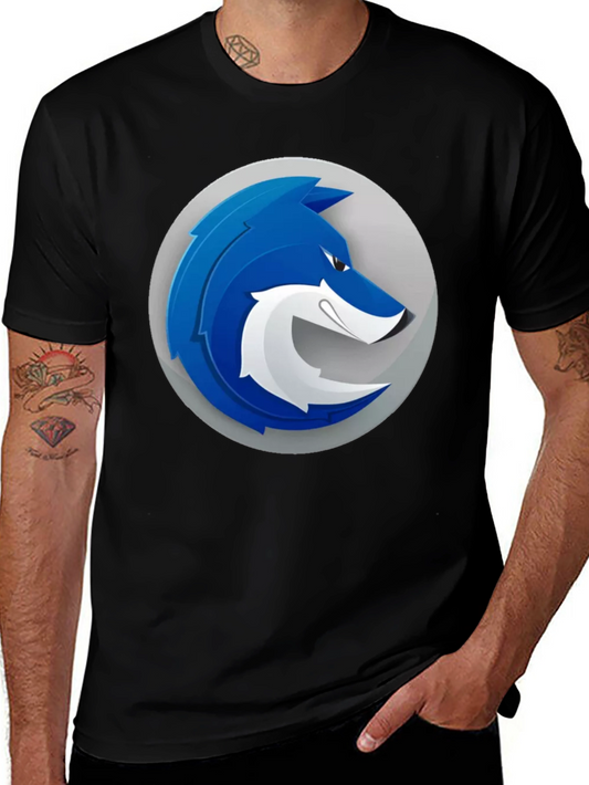 Cool Blue Wolf Graphic T-Shirt