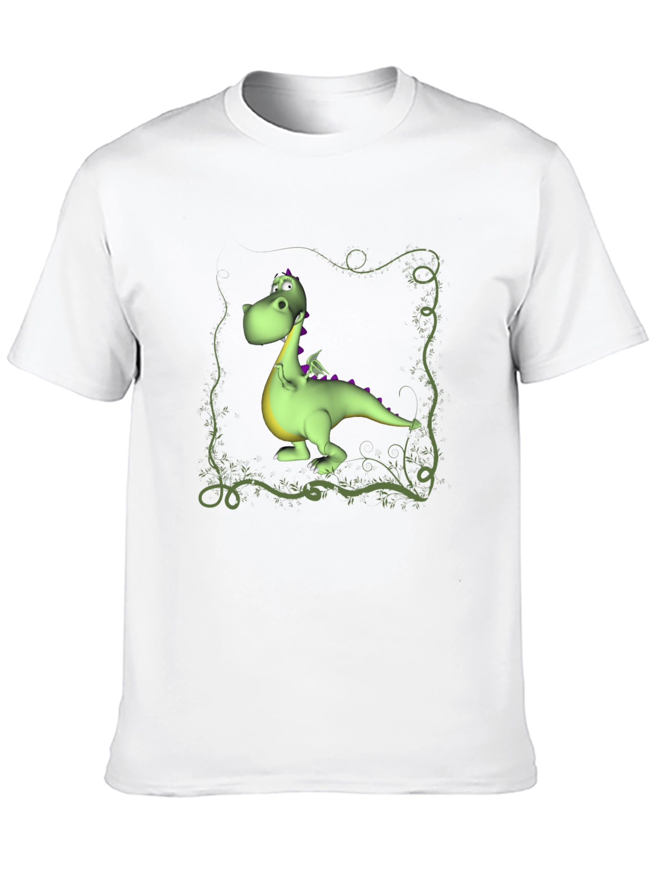 Cartoon Dragon Graphic Tee - Black T-Shirt
