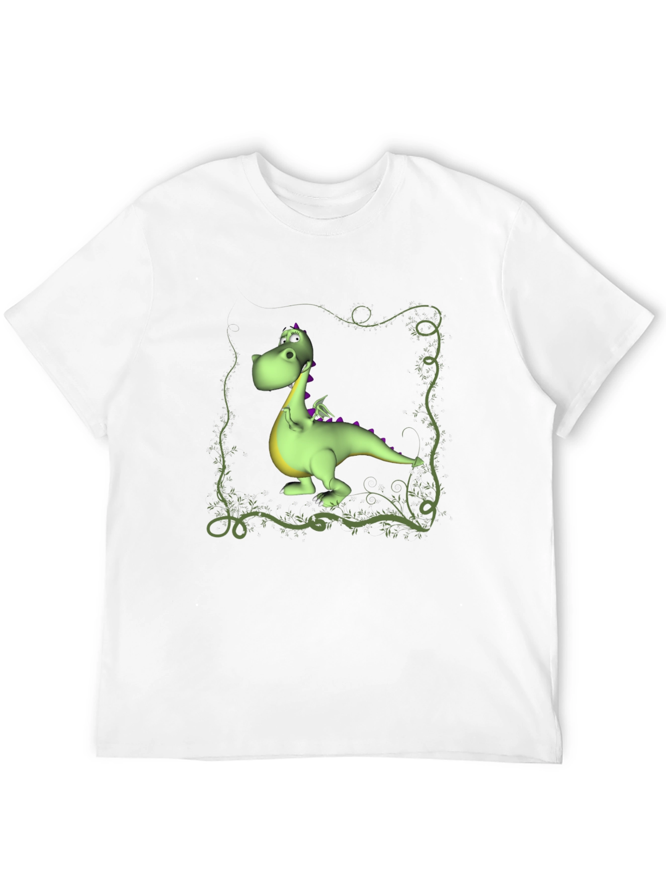 Cartoon Dragon Graphic Tee - Black T-Shirt
