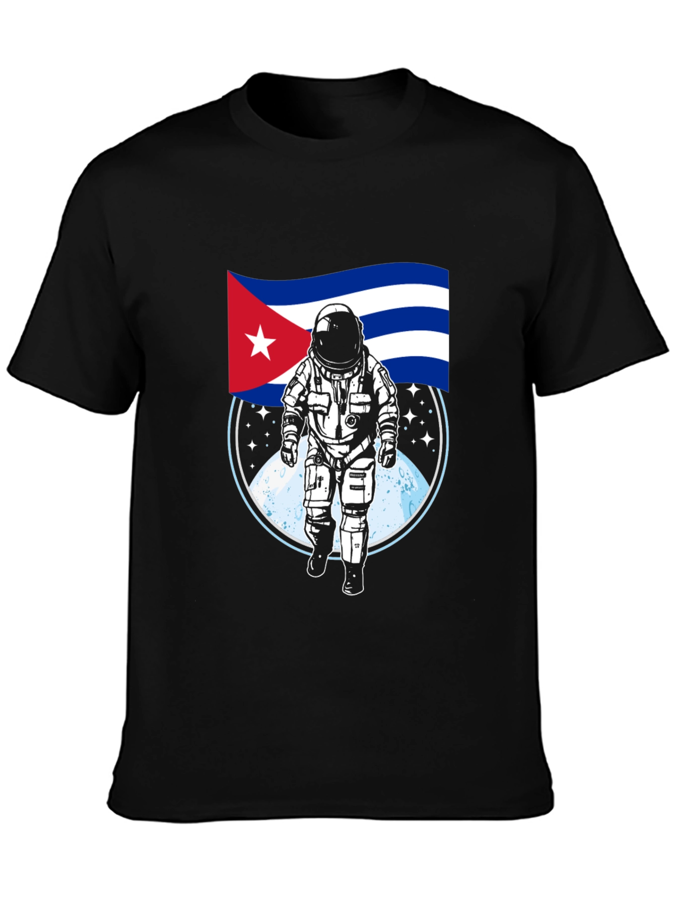 Cuban Astronaut Black T-Shirt