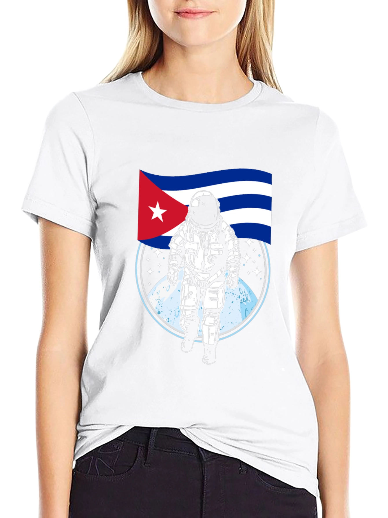Cuban Astronaut Black T-Shirt