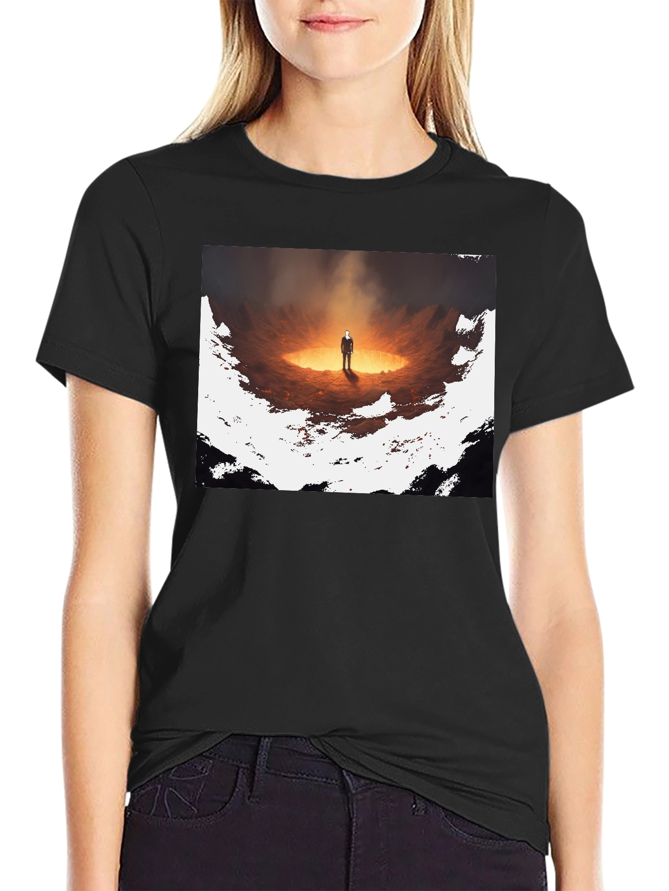 Inferno Man Graphic Tee - Stylish Black T-Shirt