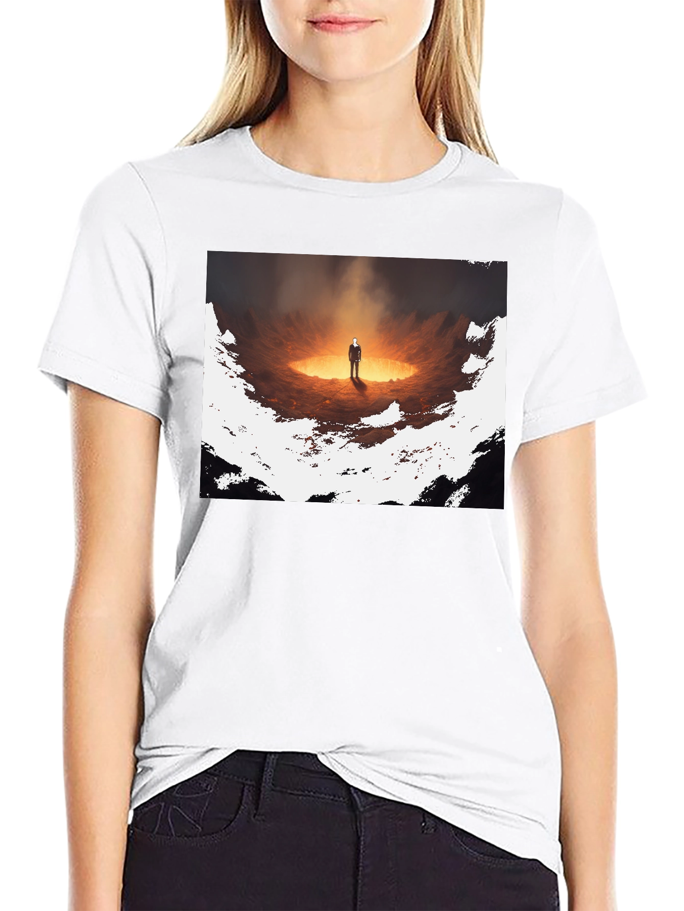 Inferno Man Graphic Tee - Stylish Black T-Shirt