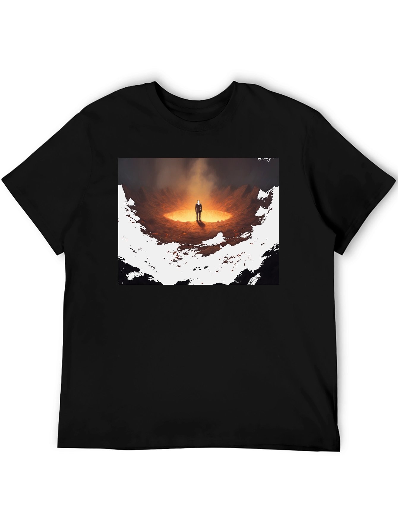 Inferno Man Graphic Tee - Stylish Black T-Shirt