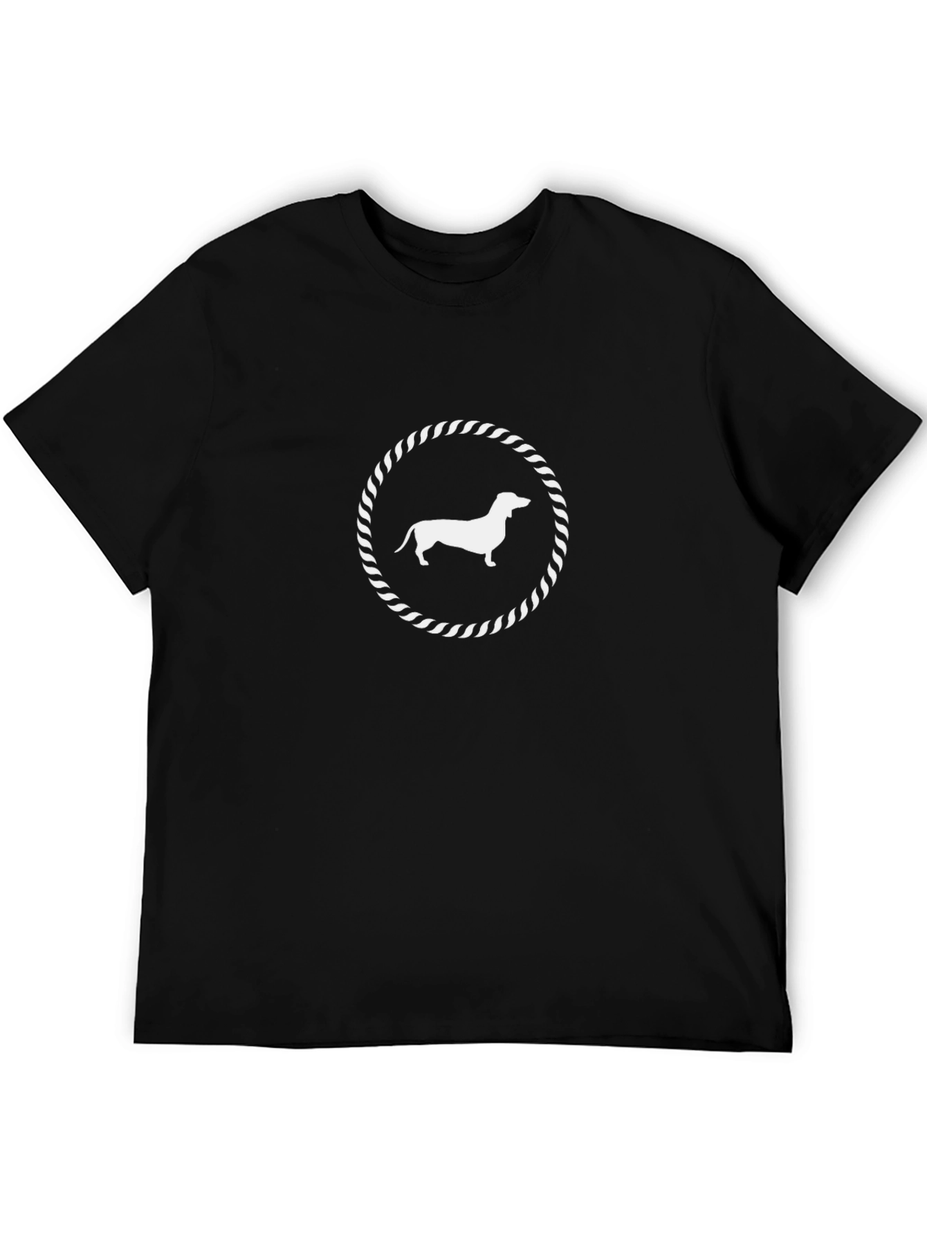 Dachshund Silhouette Graphic Tee - Black