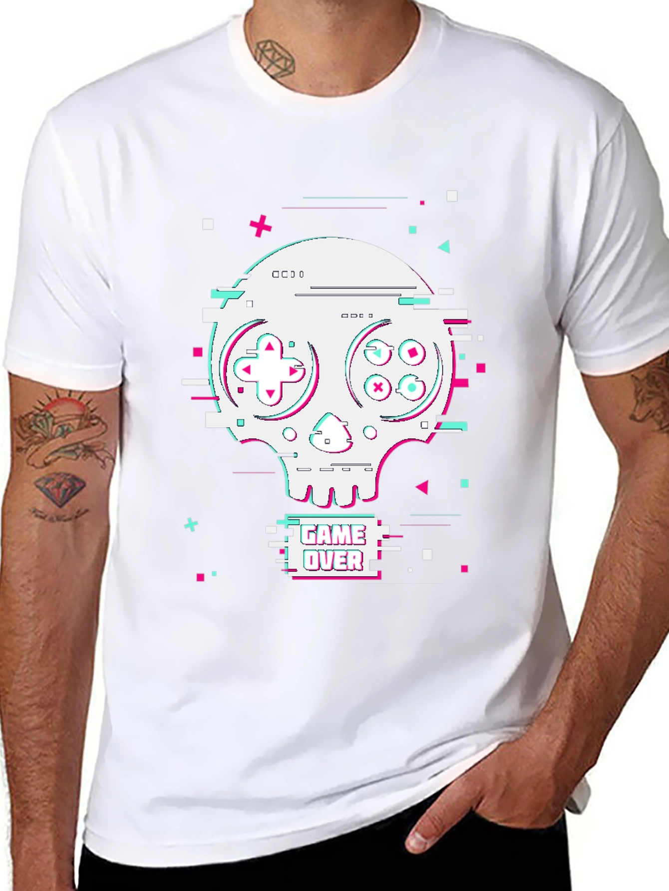 Game Over Skull Graphic Tee - Gamer Style