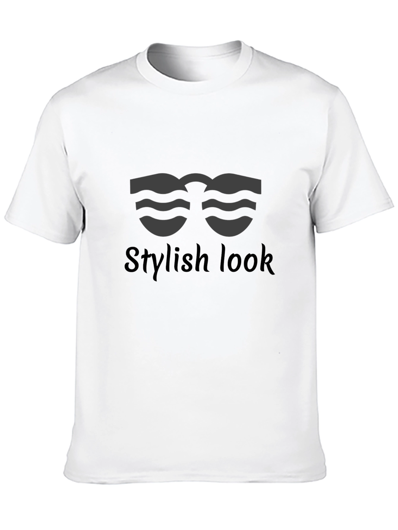 Stylish Look Graphic Tee - Mens Black T-Shirt