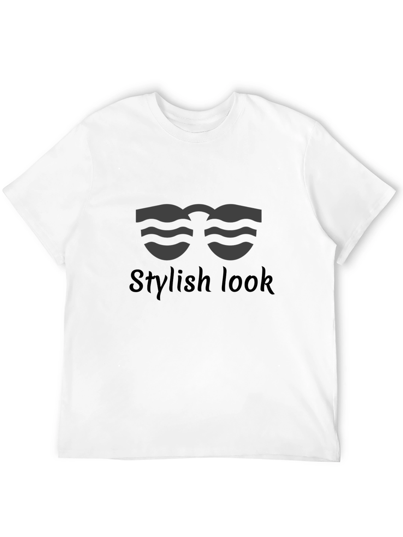 Stylish Look Graphic Tee - Mens Black T-Shirt