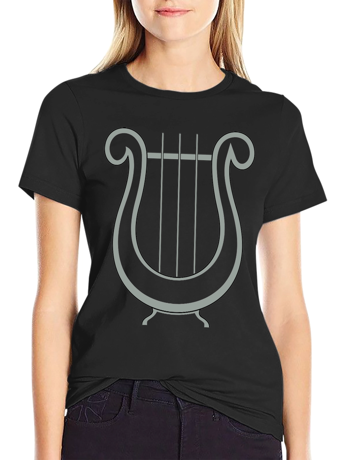 Lyre Graphic Tee - Classic Design Black T-Shirt