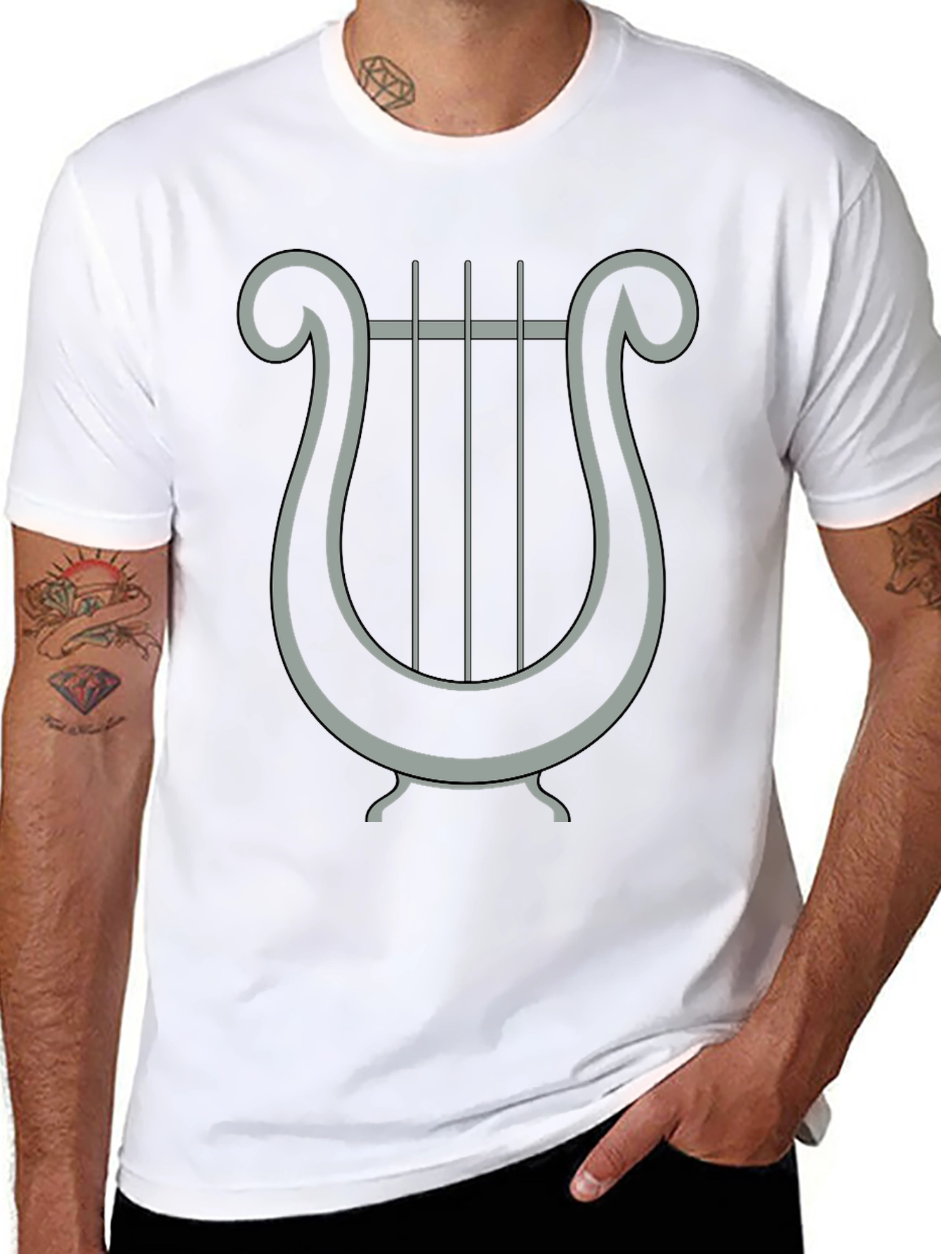 Lyre Graphic Tee - Classic Design Black T-Shirt