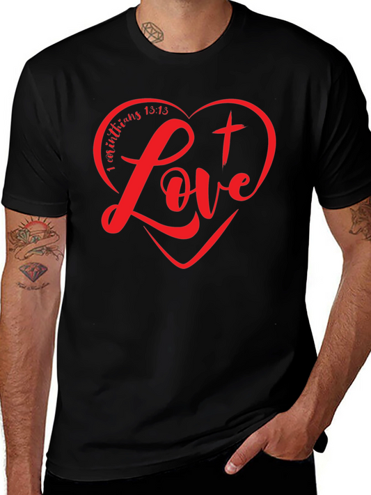 Faith Love Heart T-Shirt - 1 Corinthians 13:13