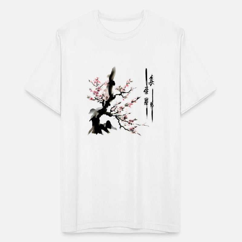 Bamboo Sakura blossoms with Japanese ink