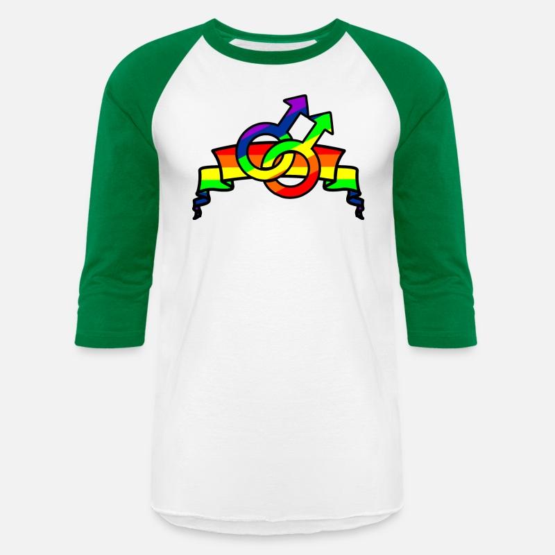 Banner in rainbow colors and gay logo