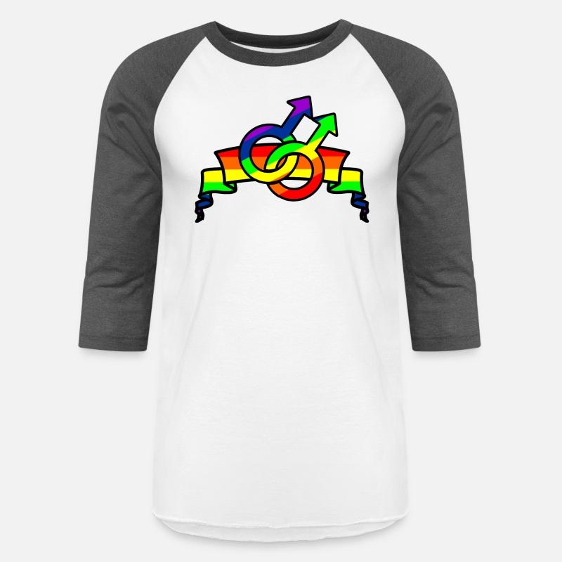 Banner in rainbow colors and gay logo