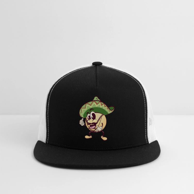 baseball cartoon wearing sombrero with thumb up