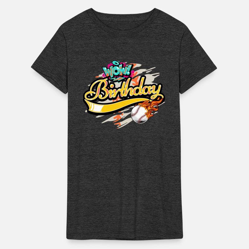 Baseball flaming Wow Birthday favorite sport 4 fun