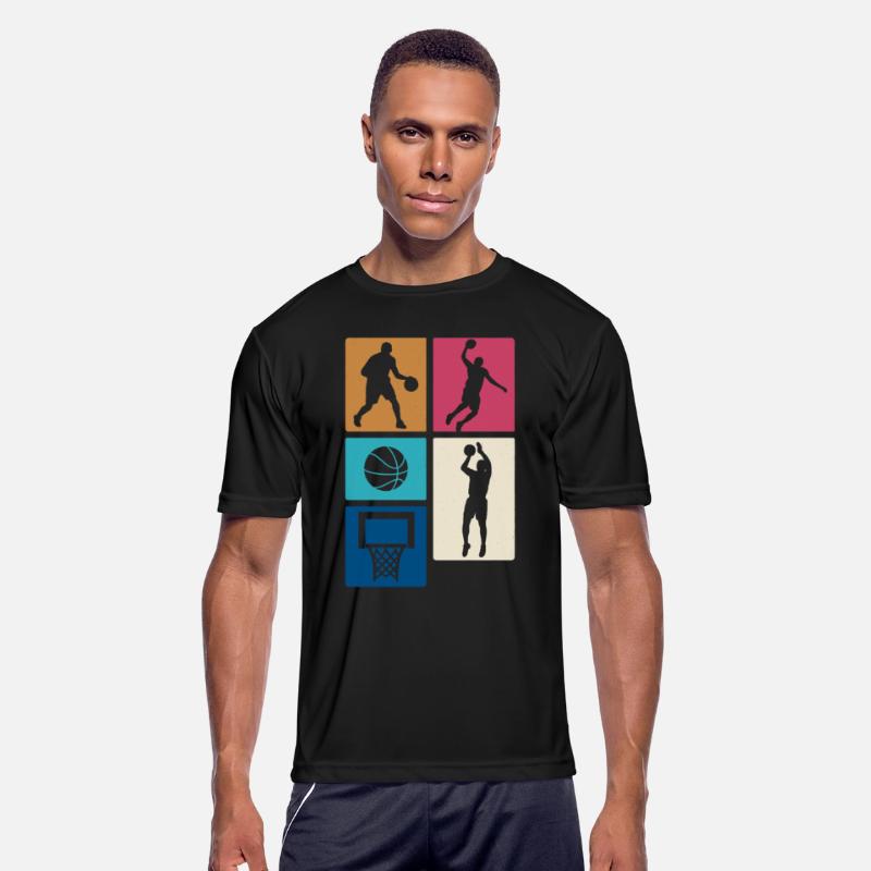 Basketball Block Retro Style – Player Silhouettes