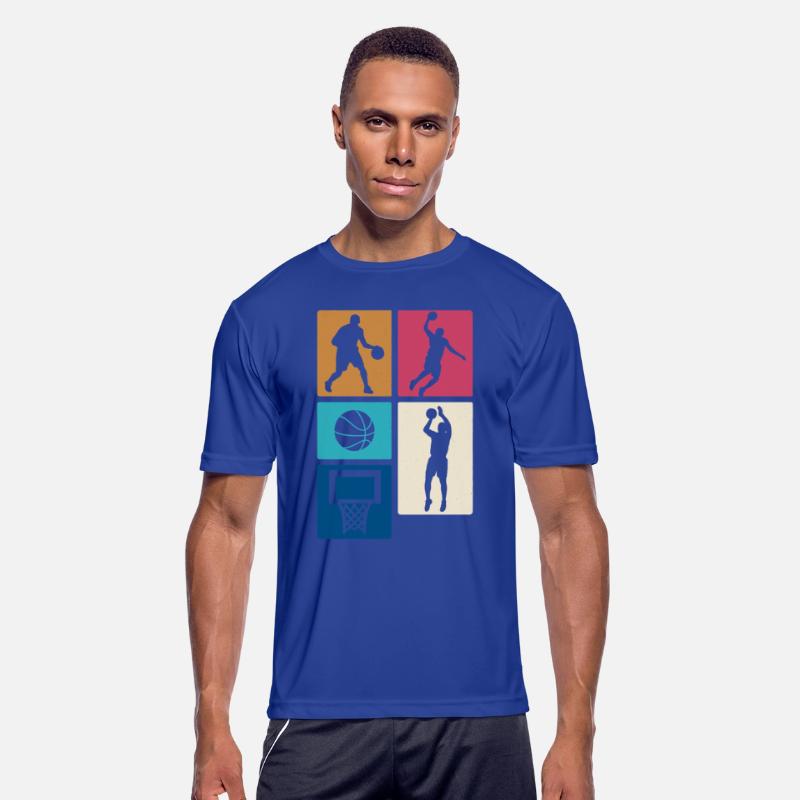 Basketball Block Retro Style – Player Silhouettes