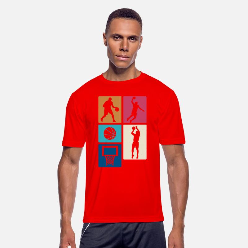 Basketball Block Retro Style – Player Silhouettes